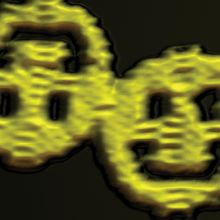 Yellow smiley faces on a black background