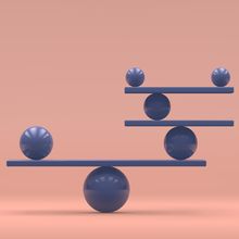 Image of balancing geometric spheres.